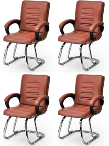 Goyal Steel & Furniture Industries Budget-Friendly Guest Chair Home Office chair Comfortable Cushion Visitor Chair Leatherette Office Arm Chair