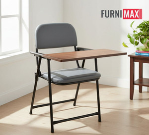 FURNIMAX Folding Study Chair With Cushion & Adjustable Writing Pad Fabric Study Folding Chair