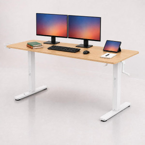 Artikel ARTIKEL Manova Height Adjustable Desk, Manual Crank, 140x60cm Table Engineered Wood Office Table