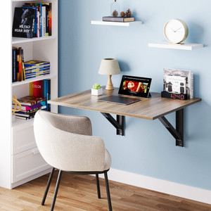 ASCOM Wood Wall Mounted Foldable Table | Space-Saving Wall Desk for Home & Office Use Engineered Wood Study Table