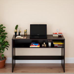 FURNEASER Witely Computer Table with Shelf, Workstation WFH Table, Engineered Wood Study Table