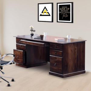 SONA ART & CRAFTS Wooden Study Table Big Size 6 Drawer Storage Desk for Home Office Computer Solid Wood Study Table