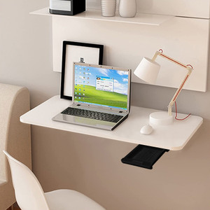 Torche Wall mounted Study table(28.5 inches X 16 inches) round corner ,Office Table Stand/Laptop Table Foldable- 100% Made in India..(Matt White) Solid Wood Study Table