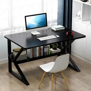 LUKZER Computer Desk with Metal Legs Modern Simple Style Study Desk Engineered Wood Study Table