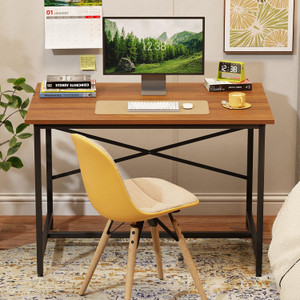 LUKZER MST-008 X-Support Metal Computer Desk Engineered Wood Study Table