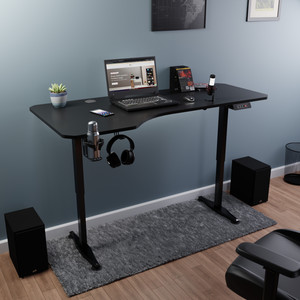 GREEN SOUL Trigger Multipurpose Electric Height Adjustable Spacious Engineered Wood Office Table