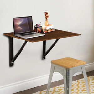 KAWACHI Laptop Folding Shelf/Study Table/Work Table/Laptop Table, Folding Shelf Wall Mounted, Collapsible Shelf Bracket Table Engineered Wood Multipurpose Table