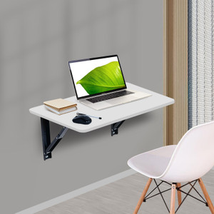 wow craft Folding Round Cornered Wall Mounted Engineered Wood Study Table