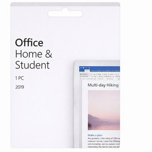 MICROSOFT Office Home and Student 2019, One-Time Purchase - Lifetime Validity, 1 Person, 1 PC or Mac (Activation Key Card)