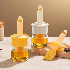 कुकज़ेला Oil Bottle 001 Oil Dispenser for Kitchen, 2 IN 1 Oil Bottle with Silicone Basting Brush रसोई उपकरण सेट