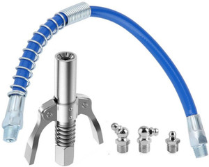 EPITECH MART Grease Gun Coupler 10000 PSI Leak-Free Grease Nozzle With 12 Inch Pipe Manual Dispenser
