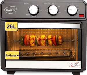 Pigeon 25-Litre OTG + Air Fryer | Power Efficient | 25L Large Capacity | Oven Toaster Grill OTG HANA 19004513, Black