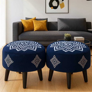 Jaico Solid Wood Pouf