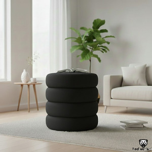 LACKUER ARTS Solid Wood Pouf