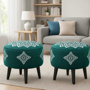 Jaico Solid Wood Pouf