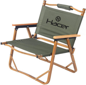Hacer Carbon Steel Foldable Chair Outdoor Portable Armchair with Wooden Handle Solid Wood Outdoor Chair