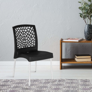 NILKAMAL LTD Mid Back Chair NS19SS Plastic Cafeteria Chair