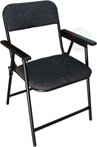 streetup india Folding Chair With Arm Rest With Fabric Cushion Seat Metal Cafeteria Chair