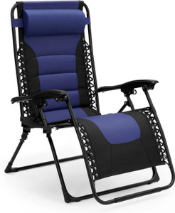 SHOPIVAAN Zero Gravity Foldable Recliner Camping Chair Solid Wood Adjustable Fabric Outdoor Chair