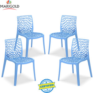 Marigold Wave Stylish Heavy Duty | Stackable | Armless | for Garden and cafeteria Plastic Cafeteria Chair