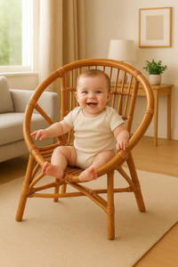 Treehouse Premium Natural Cane Baby Chair | Comfortable & Safe Baby Seating Chair for Kids Cane Cafeteria Chair