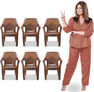 MAHARAJA Alpha for Home, Office | Comfortable | Arm Rest | Bearing Capacity up to 200Kg Plastic Outdoor Chair