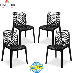 Marigold Wave Stylish Heavy Duty | Stackable | Armless | for Garden and cafeteria Plastic Cafeteria Chair