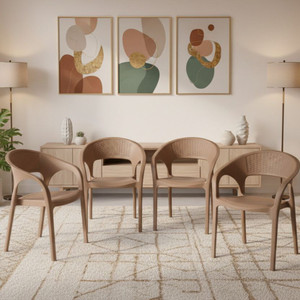 TrendyLivings Conwood Plastic Chair with Armrest | Strong & Durable | Comfortable Seating | Plastic Outdoor Chair