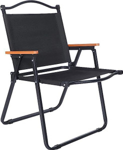 WHISKET Black Camping Chair Solid Wood Outdoor Chair