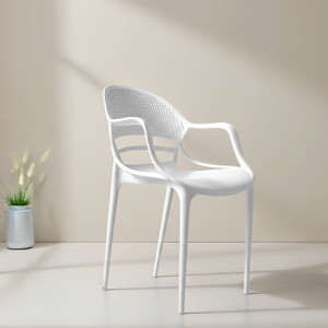 Diya Sunset Web Plastic Chair with Handle for Dining Room, Cafe and Restaurents Plastic Outdoor Chair