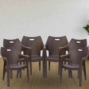 ITALICA Imperial Plastic Arm Chair Fortuner/Matte Finish Stackable Chair Set/ Plastic Outdoor Chair