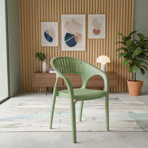 TrendyLivings Carnival Plastic Chair with Armrest | Strong & Durable | Comfortable Seating | Plastic Outdoor Chair