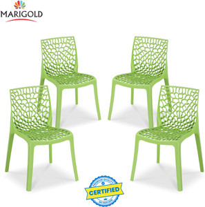 Marigold Wave Stylish Heavy Duty | Stackable | Armless | for Garden and cafeteria Plastic Cafeteria Chair