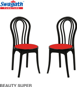 swagath furniture Chair For Cafe/Home/Office Set Of 2 Indoor/Outdoor Plastic Cafeteria Chair