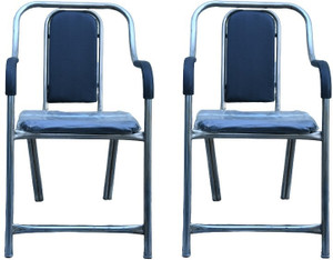 Hotel Stool Chrome frame Steel Chair (Pack of 2) Metal Outdoor Chair