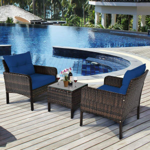 Kimber Street Furniture Outdoor-Indoor Rattan Wicker Patio Furniture Conversation Set Metal Outdoor Chair
