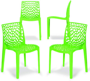 RW REST WELL Web Designer Chair Outdoor Without Arm Chair| Plastic Chair for Home, Restaurant Plastic Outdoor Chair