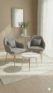 BHAGYA Velvet Chairs_Cushion with Table Fabric Outdoor Chair