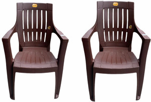 Anmol FEROZ 8001 SET OF 2 BROWN FULLY COMFORT Plastic Outdoor Chair