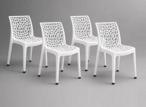 SRI GAYATHRI POLYMERS Premium Web Design Plastic Chair|Stylish Modern Armless Chair for multipurpose Plastic Outdoor Chair