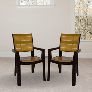 इटालिका Comfortable Plastic Arm Chair/Double Insert Stackable Chair/ प्लास्टिक आउटडोर चेयर