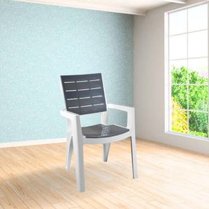 ITALICA Designer Series Comfortable Plastic Arm Chair/Double Insert Stackable Chair/ Plastic Outdoor Chair