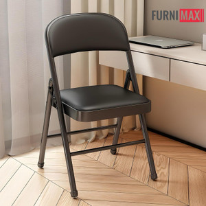 FURNIMAX Foldable Metal Chair Study Office Portable Space Saving Chair Metal Outdoor Chair