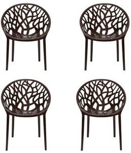 RW REST WELL Crystal Model Plastic Chair| Durable&Stackable Chair for Home,Living Room,Cafe| Plastic Outdoor Chair