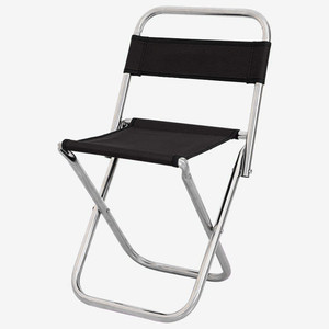 BIGFALCON Premium Folding Camping Outdoor Portable Chair with Backrest (Black Without Bag) Metal Outdoor Chair