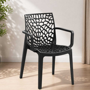 Glory Web Plastic Chair |Arm Chair for Dining Room Set, Home, Cafe & Outdoor Use Plastic Cafeteria Chair