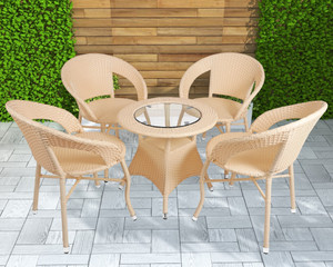 Furnspace Cane Table & Chair Set