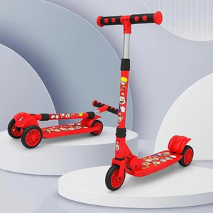 Keekos Scooter for Kids 3 Wheeler Foldable Kick Skating Cycle with Brake Bell LED-Wheel