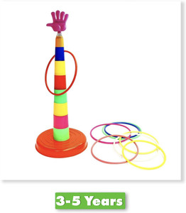 PP SONS Plastic Ring Toss Quoits Hoopla Throw Game for Toddlers Competitive Tossing Game for Kids and Adults (Multicolor)