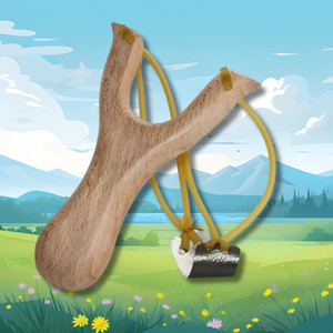 IndianSlingshot Kids Wooden Outdoor Sling Toy with Classic Frame Design